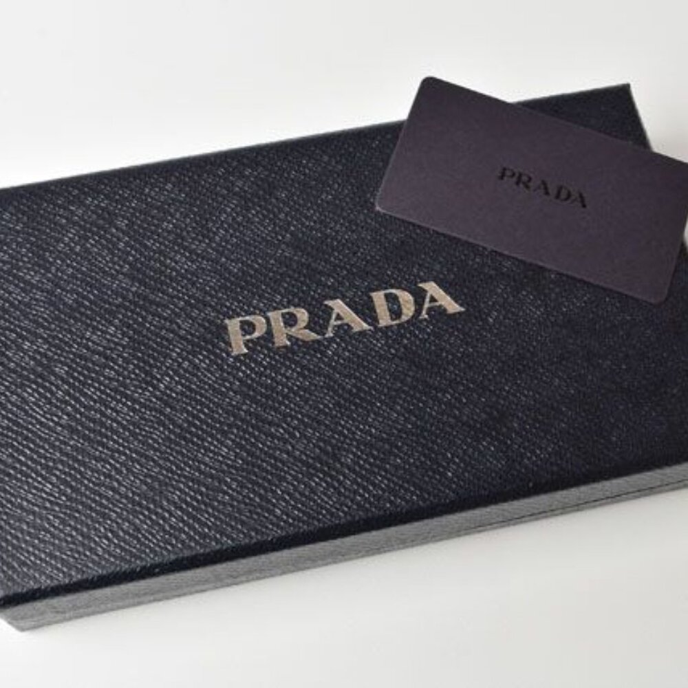 Prada Key Ring Key Holder Bag Charm Logo Patchwork - Picture 7 of 7